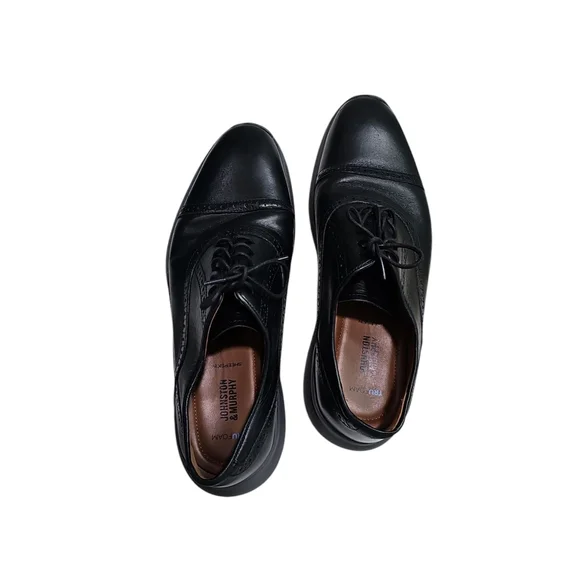 Johnston & Murphy Men’s 9.5M Black Leather Oxford Dress Shoes Classic Preppy - Picture 6 of 8